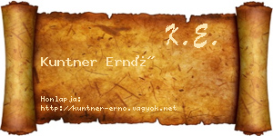 Kuntner Ernő névjegykártya