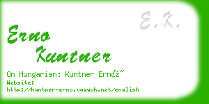 erno kuntner business card